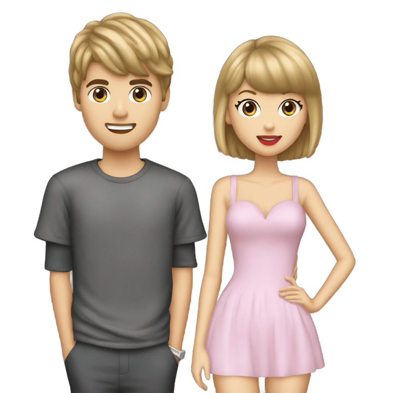genmoji : Justin Bieber and Taylor Swift