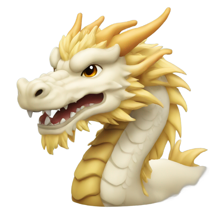 genmoji : Dragon asiatique à crinière blonde