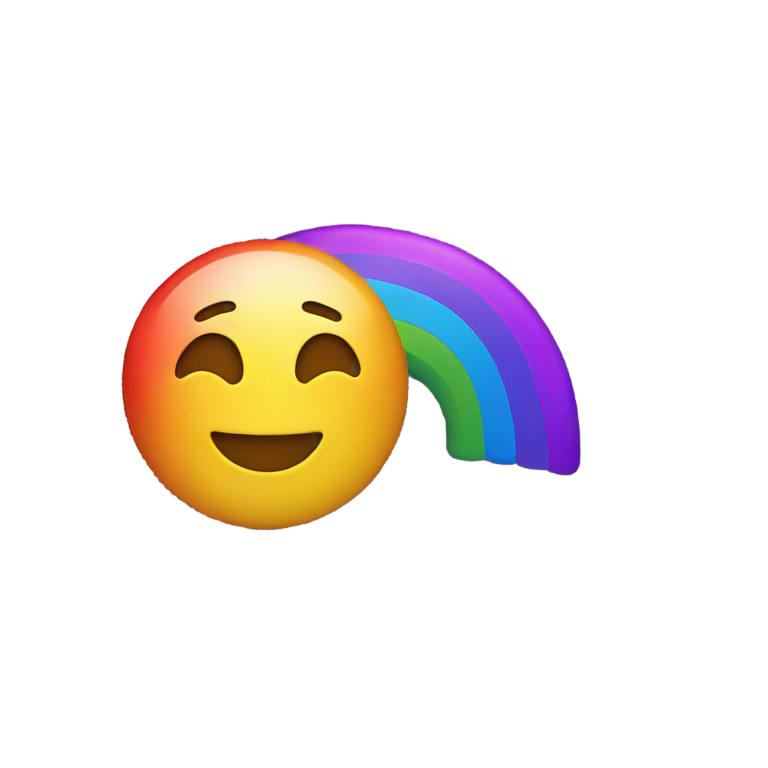 絵文字：A rainbow smiley face