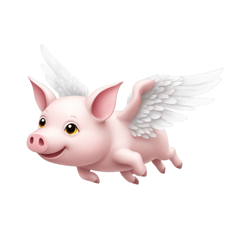genmoji : Flying pig with white wings