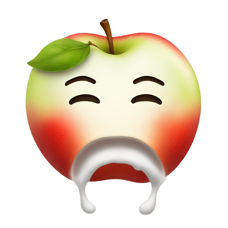 genmoji：鼻子上有白粉，看起来像苹果表情符号