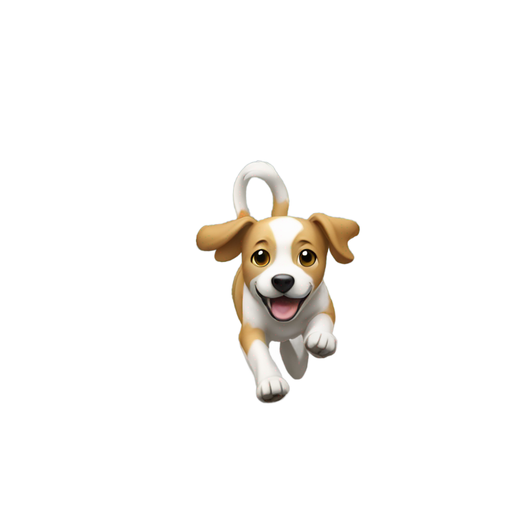 絵文字：犬が車から逃げる