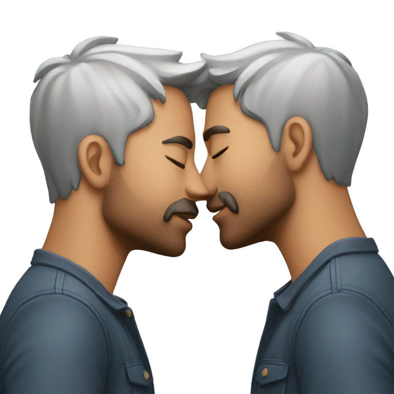genmoji：两个男人接吻
