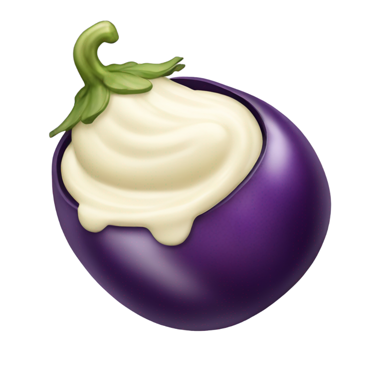 genmoji : L'aubergine crache de la mayonnaise