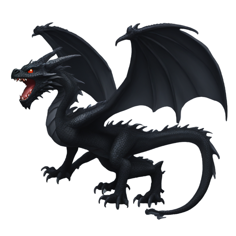 genmoji : Dragon noir Maléfique