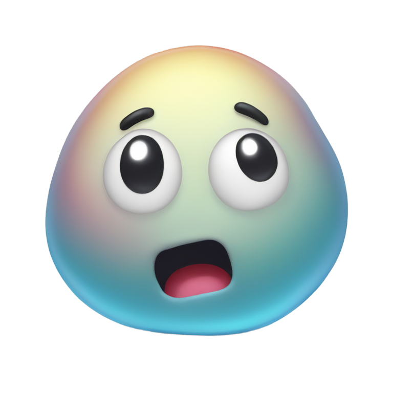 genmoji: A squishy gel blob with a confused expression