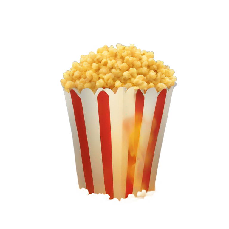 絵文字：popcorn basket in fire