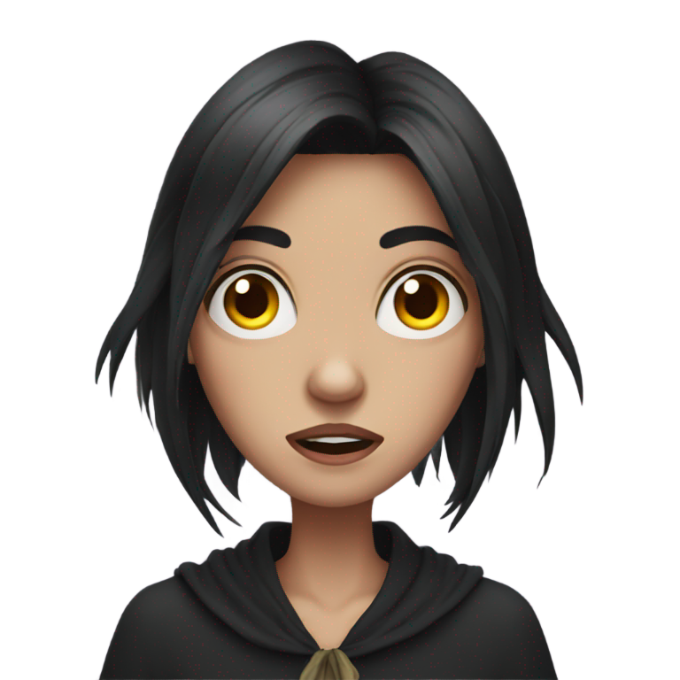 genmoji：黑发哭泣女巫