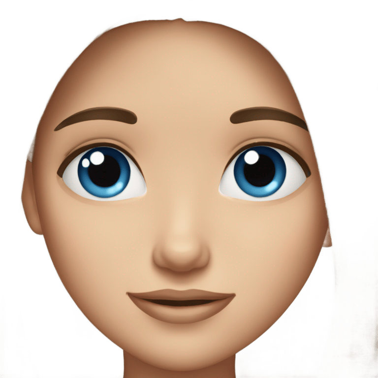 絵文字：girl with straight brown hair, blue eyes and long dark eyelashes
