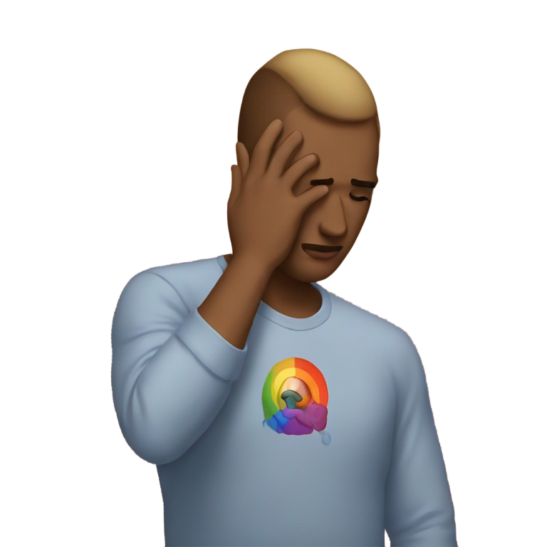 絵文字：pride facepalm