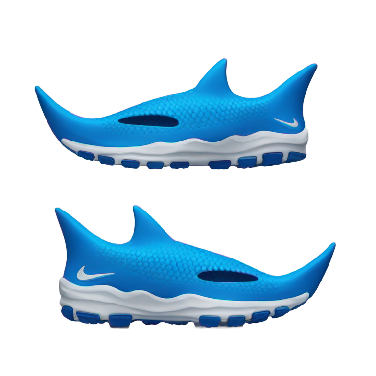 genmoji : Requin avec des baskets Nike bleues