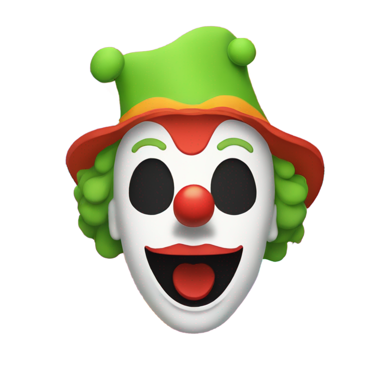 genmoji : Logo de Spotify avec un visage de clown amusant