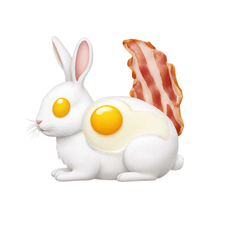 genmoji: bacon and eggs on a bunny