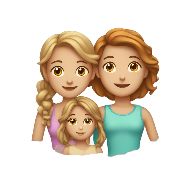 genmoji：家庭图标：3个女孩和1个男孩