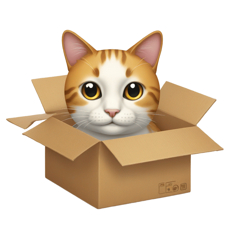 genmoji：carbord box cat