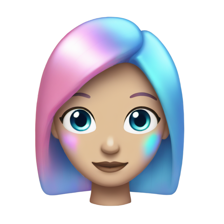 genmoji : Perle holographique rose et bleue