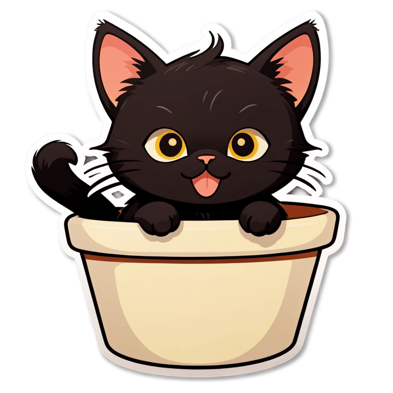 genmoji: cute baby black cat