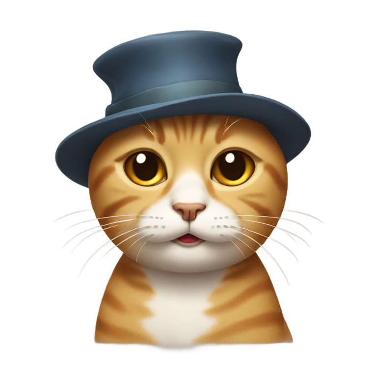 genmoji：crying cat with a hat
