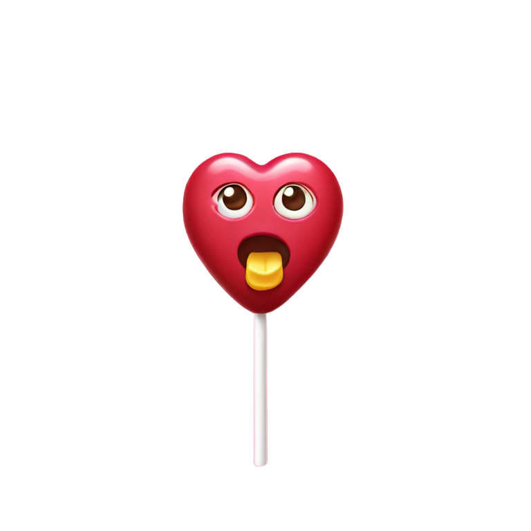 genmoji : Émoji yeux en cœur léchant une sucette