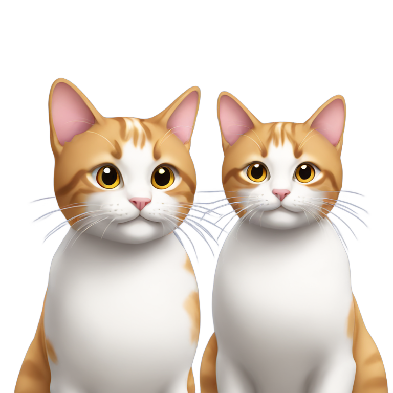 genmoji : 2 chats identiques avec quelques différences, ajoutez de l'espace
