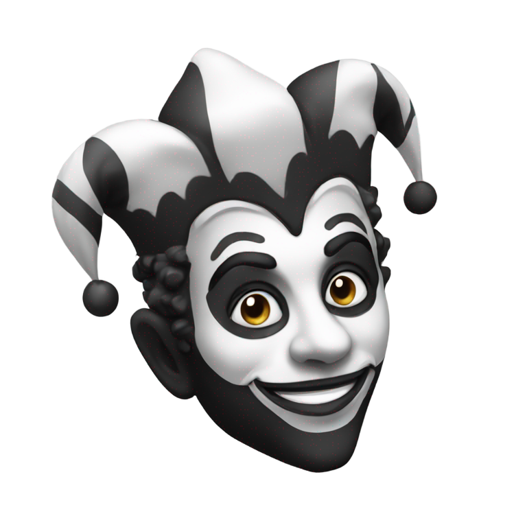 genmoji: Black and white jester