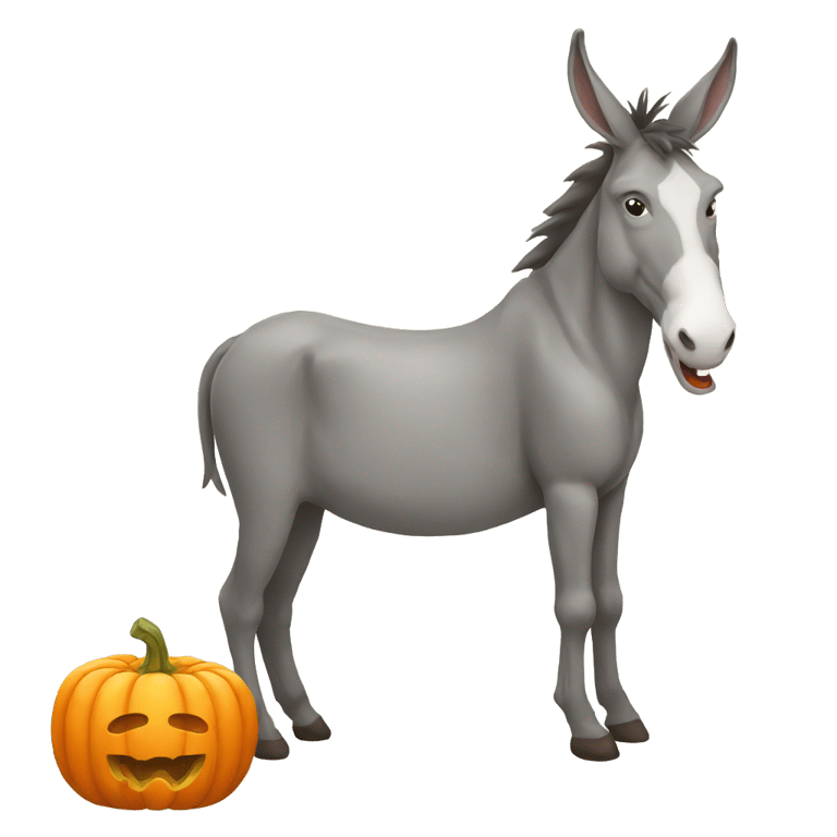 絵文字：donkey eat pumpkin