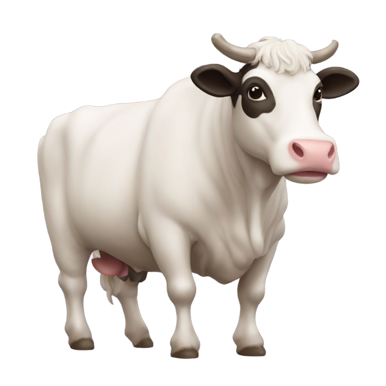genmoji : une vache avec Saturne à la place du corps