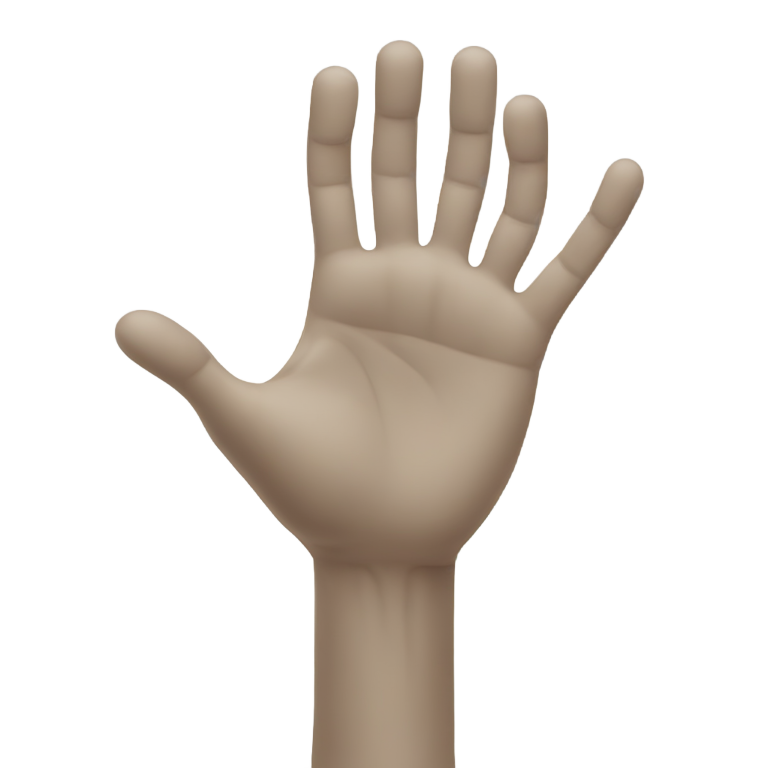 genmoji: A hand (with only five fingers) closed over a  phalic looking figure imitating a self pleasuring act