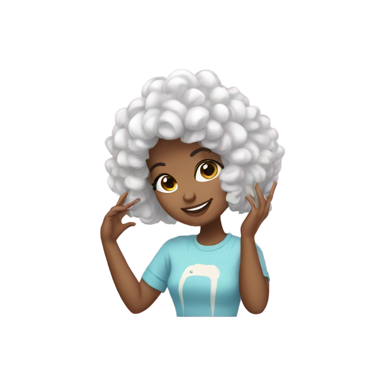 genmoji : Fille DJ, pupitre et caniche