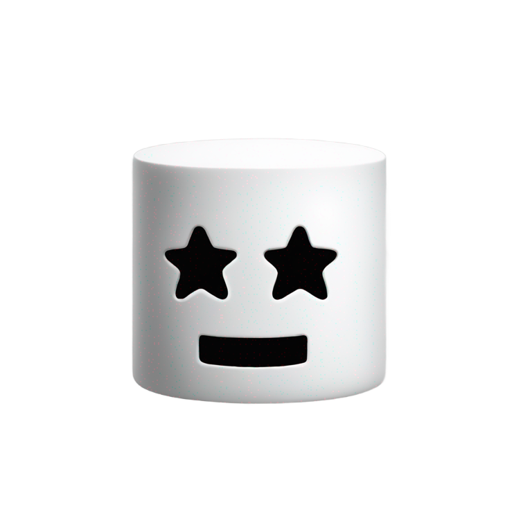genmoji：Marshmello with star eyes that are closed