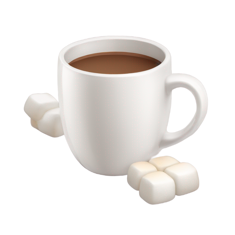 絵文字：white mug of hot chocolate and marshmellows