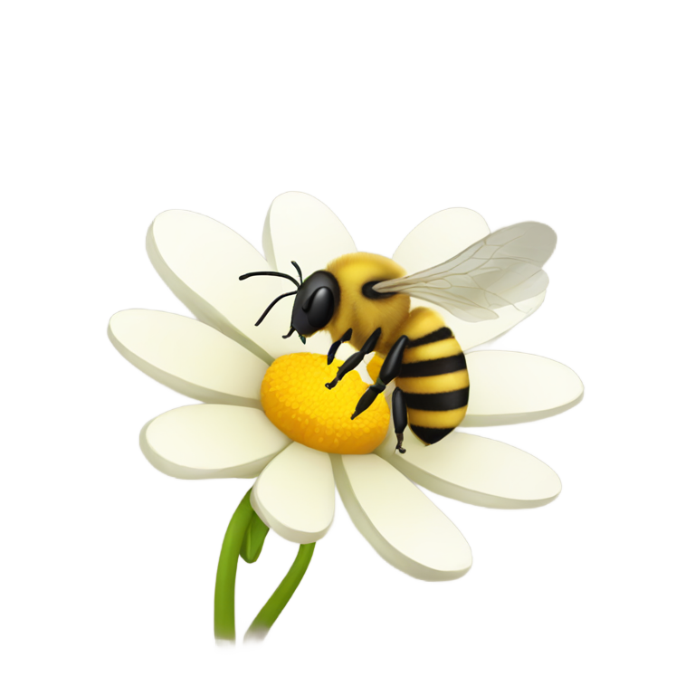 genmoji: bee inside with flower