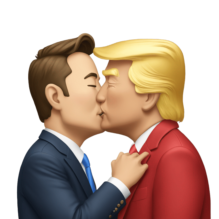 絵文字：Elon Musk kissing Donald Trump