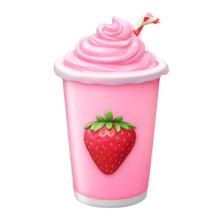 絵文字：ピンクのストロベリーカスタードドリンク