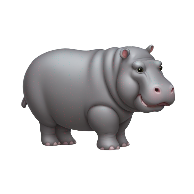 genmoji : Le corps de l'hippopotame de profil
