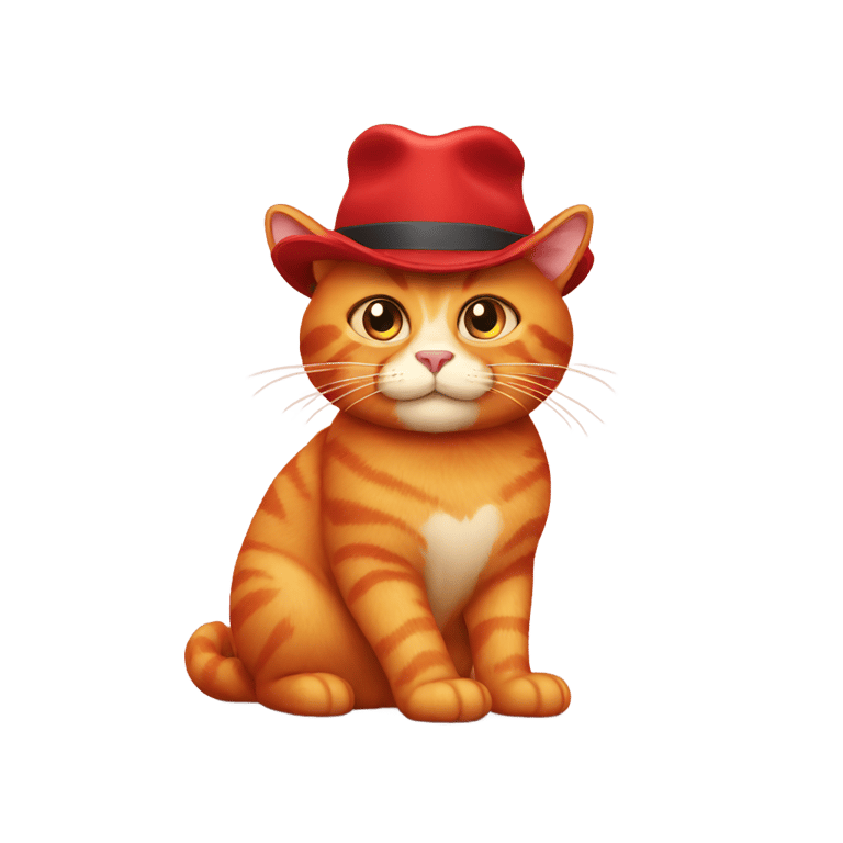 genmoji：红猫戴着帽子