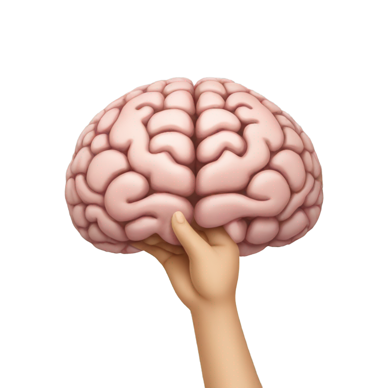 genmoji : Main tenant un cerveau humain