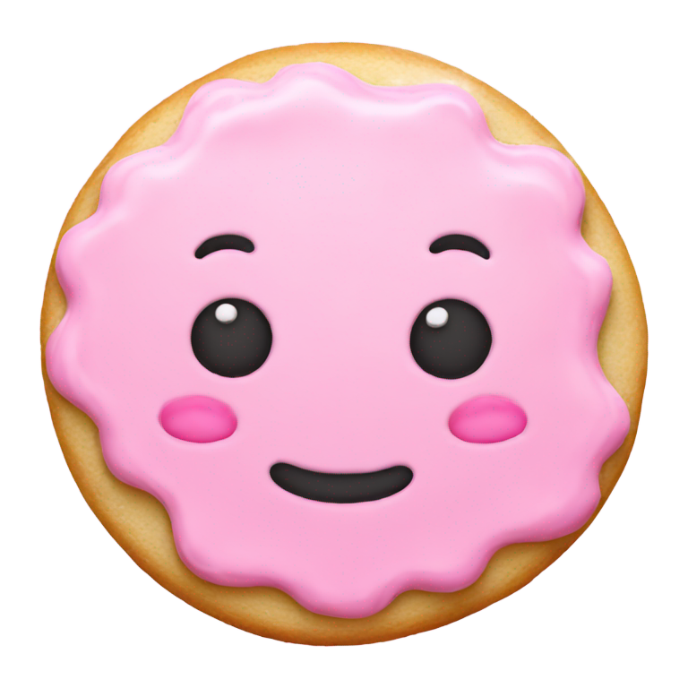 絵文字：ピンクのアイシング付きシュガークッキー
