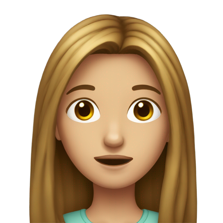 genmoji：长着长棕发的女丑
