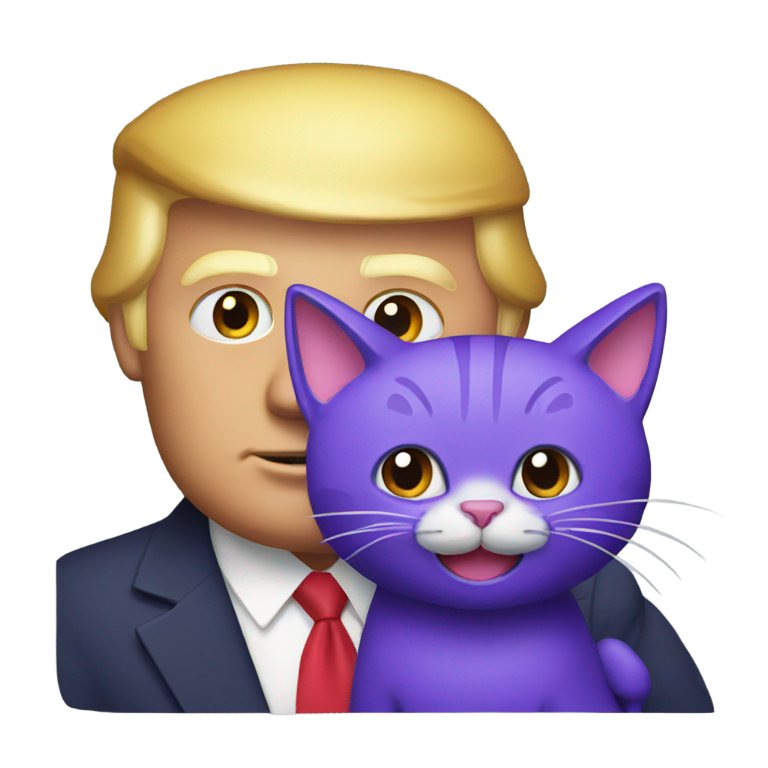 絵文字：ドナルド・トランプと紫の猫