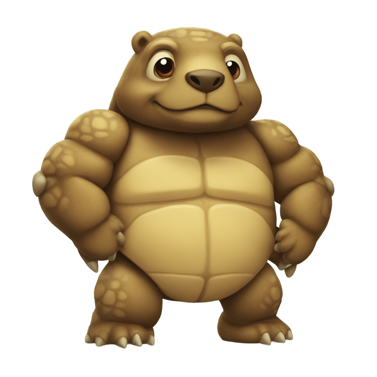 絵文字：Turtle bear with muscles