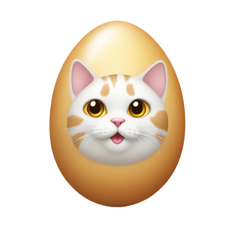 絵文字：猫に似た卵