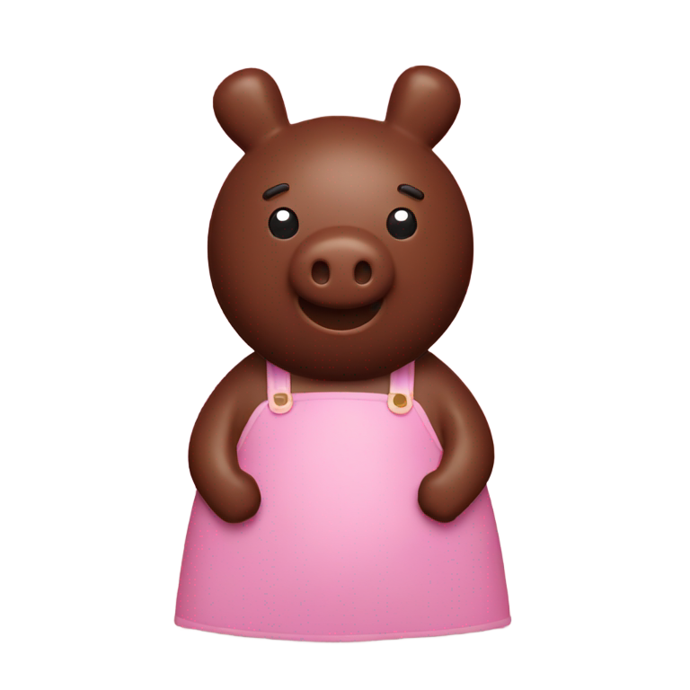 genmoji：巧克力佩奇猪，抱着你