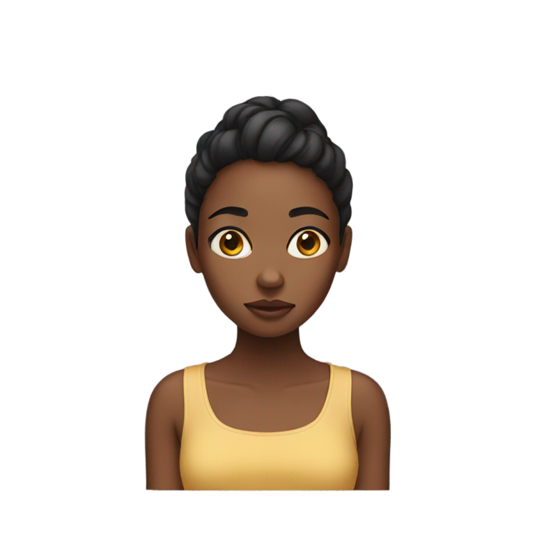 genmoji：一个看起来很烦恼的黑人女孩