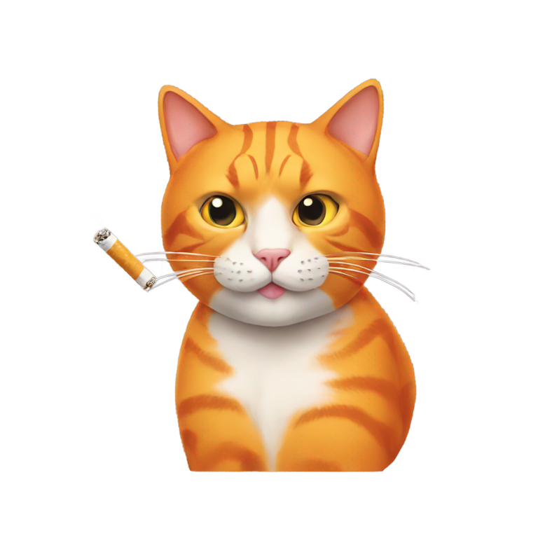 genmoji：橙猫一次抽很多烟