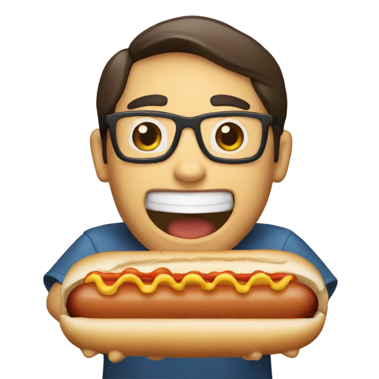 絵文字：チノリスがホットドッグを食べる