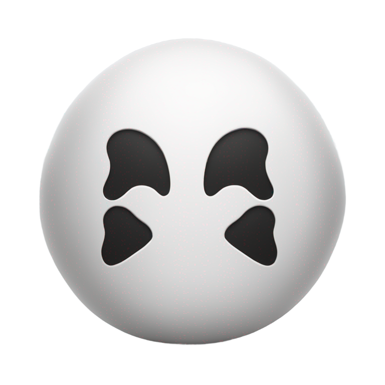 絵文字：Black marshmello in the shape of a Squishmallow