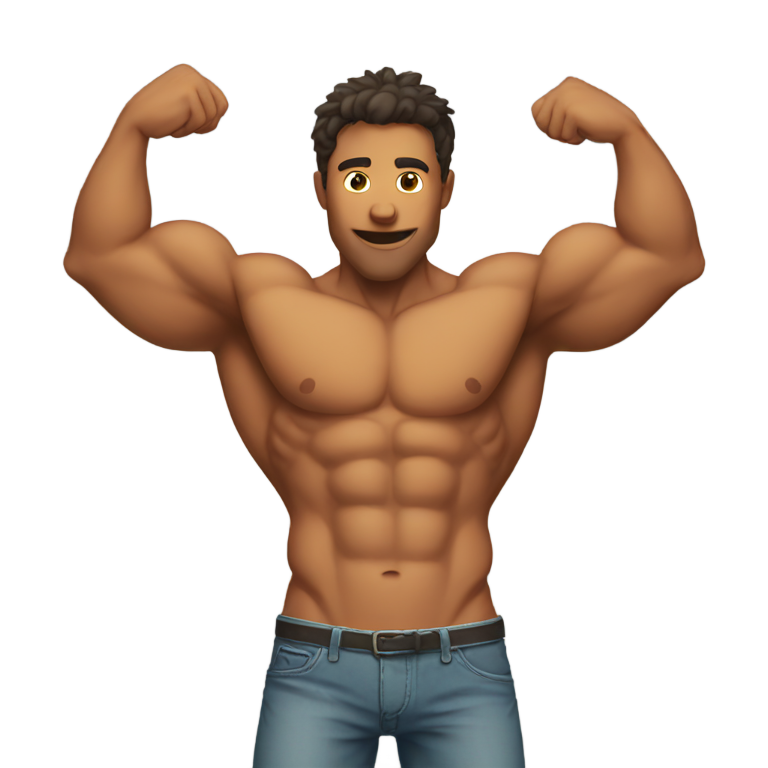 genmoji：脱衣展示健硕腹肌的家伙