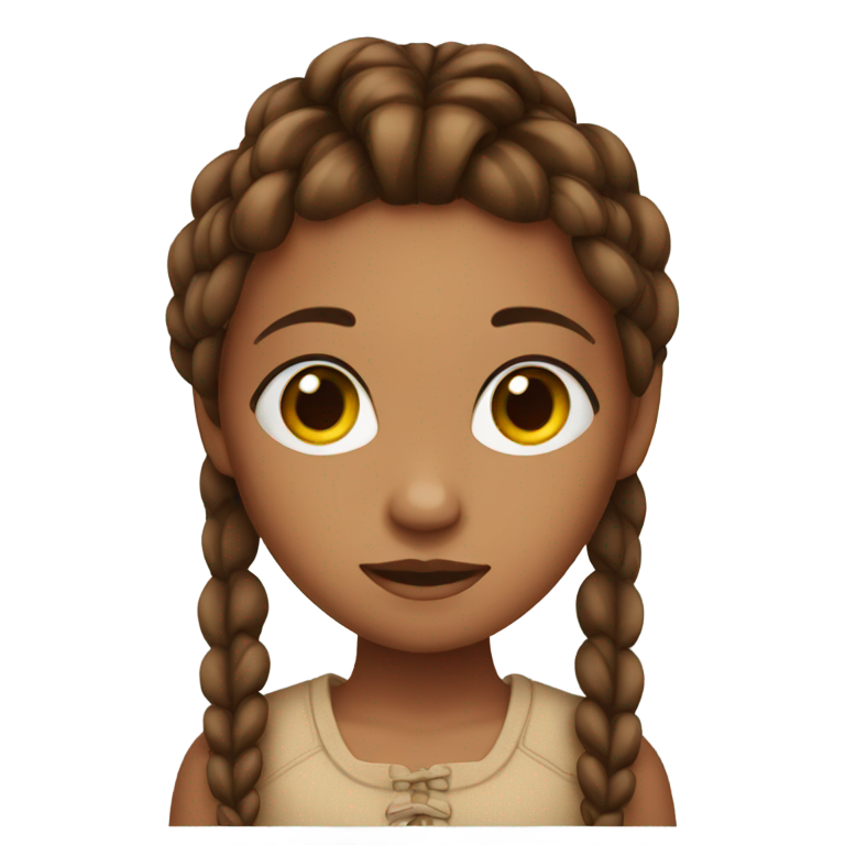 genmoji：棕色皮肤的女孩，头上编着辫子，一只眼睛在抽搐