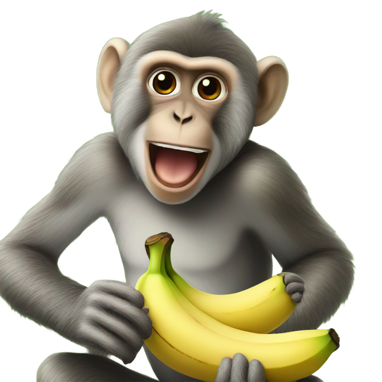 絵文字：サルがバナナを食べる